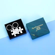 Load image into Gallery viewer, Couple Keychain Gifts for Husband Wife Him Her Stocking Stuffer Birthday Wedding Anniversary Valentines Gift for Girlfriend Boyfriend Women Men Novelty Puzzle Piece Key Chain Pendant Charm 2pcs
