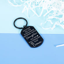 Load image into Gallery viewer, Daughter Birthday Keychain from Mom Dad Graduation Keepsake for Teenage Teens Girls Adult Step Daughter Inspirational Daughter in Law Wedding Memento to Daughter Sweet 16 18 21 Souvenir

