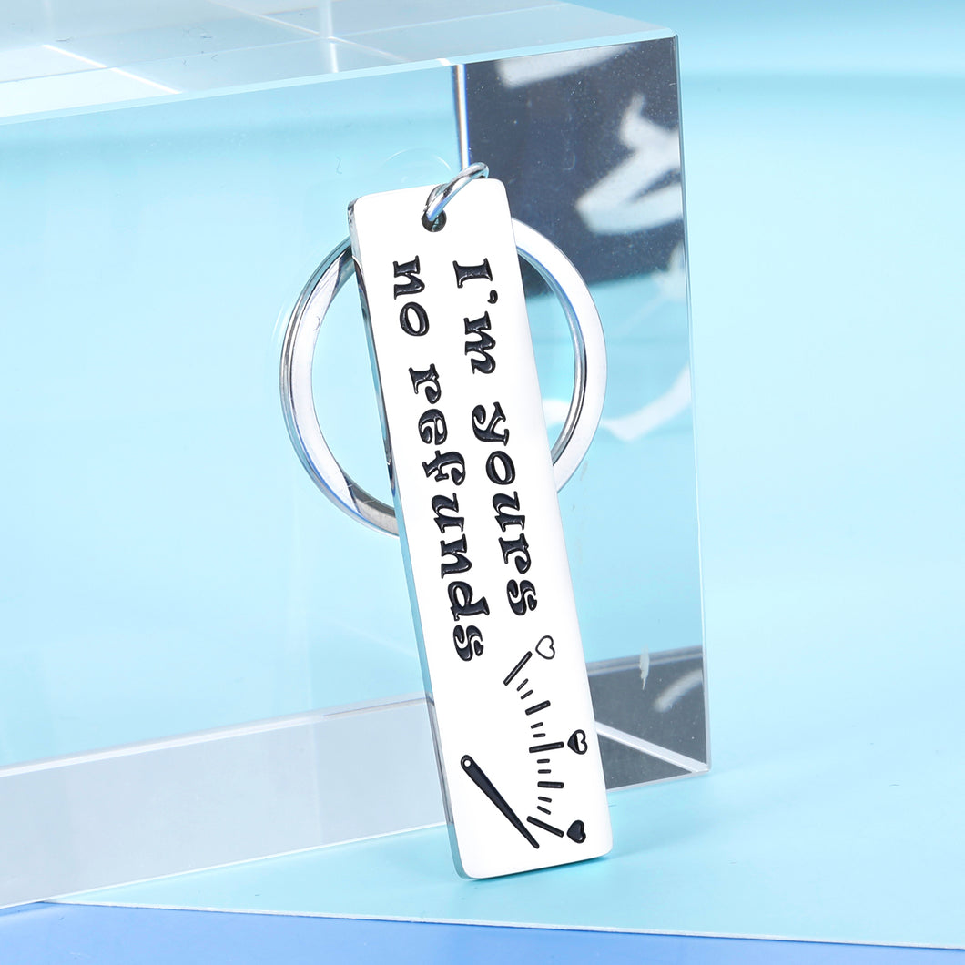 Funny Anniversary Keychain Gifts for Boyfriend Girlfriend Fiancé Fiancée Valentines Day Birthday Christmas Couple Lover Gift for Women Men to My Wife Husband On Wedding Day I Love You Jewelry Keyring