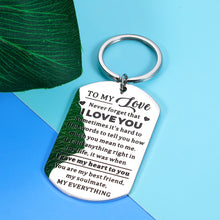 Load image into Gallery viewer, To My Love Keychain Valentines Gifts for Boyfriend Girfriend Fiance Christmas Birthday Gift for Husband Wife Anniversary Wedding Engagement Gift for Women Men I Love You Key Ring for Couple Soulmate
