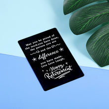 Load image into Gallery viewer, Happy Retirement Wallet Card Christmas Gifts for Women Men 2021 Farewell Gifts for Retired Coworker Colleague Boss Teacher Nurse Police Firefighter Leaving Going Away Goodbye Gift for Mentor Leader
