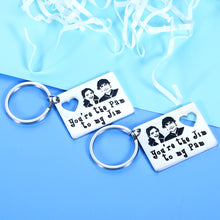 Load image into Gallery viewer, Jim and Pam Keychain Set 2Pcs The Office TV Show Inspired Couple Gifts for Boyfriend Girlfriend Birthday Anniversary Gifts for Him Her Wife Husband Wedding Proposal Engagement Valentines Day Gifts
