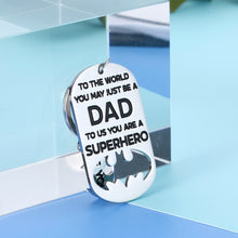 Load image into Gallery viewer, Father Husband Keychain for Dad Father’s Day Superhero Batman Gift From Daughter Son For Step Dad Birthday Christmas Stocking Stuffers Valentine’s Day Gifts To My Father Key Chain Gift Daddy Men Him

