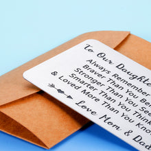 Load image into Gallery viewer, Inspirational Wallet Insert Card For Daughter From Mom Dad Remember You&#39;re Braver Than You Believe Graduation Valentines Day Sweet Birthday Gif For Teens Teenage Girls Women Family Gif For Her
