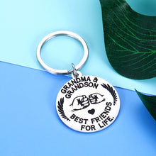 Load image into Gallery viewer, To My Grandson Keychain Gifts From Grandma Nana Grandparents Grandson Inspirational High School College Graduation Gifts From Grandmother For Teen Boys Christmas Birthday First Day Of School Gifts
