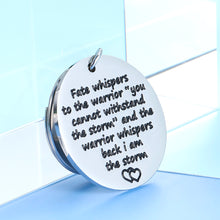 Load image into Gallery viewer, Encouragement Graduation Keychain Gifts For Women Men Teenage Girls Boys Fate Whispers To The Warrior Christmas Birthday Gifts For Friends Son Daughter Recovery Survivor Inspirational Key Chain

