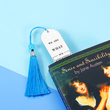 Load image into Gallery viewer, Christmas Inspirational Aristotle Excellence Quote Bookmark with Tassel Gifts for Women Men Book Lovers 2022 Graduation Gifts for Her Him Student Teacher Friends Bookworm Scholar Philosopher Gifts

