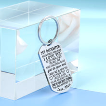 Load image into Gallery viewer, Inspirational Gifts to My Daughter Keychain from Mom Never Forget How Much I Love You for Teen Girl Birthday Graduation Christmas Mothers Day Gift For Teenage Girls Adult Step Daughter Keyring
