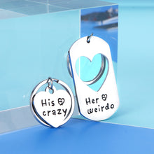 Load image into Gallery viewer, Couple Gifts For Boyfriend And Girlfriend Him Her His Crazy Her Weirdo Keychain Matching Gifts For Husband Wife Couples Stocking Stuffer For Adult Women Men Valentine&#39;s Day Anniversary Birthday Gifts
