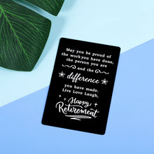 Load image into Gallery viewer, Happy Retirement Wallet Card Christmas Gifts for Women Men 2021 Farewell Gifts for Retired Coworker Colleague Boss Teacher Nurse Police Firefighter Leaving Going Away Goodbye Gift for Mentor Leader
