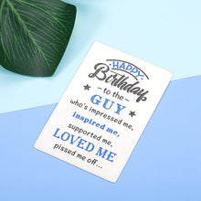 Load image into Gallery viewer, Funny Christmas Birthday Wallet Card for Husband Boyfriend From Wife Girlfriend Unique Mens Birthday Gift Ideas Happy Bday Love Note Card for Him To My Man Fiancé Lover Birthday Present
