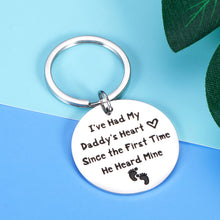 Load image into Gallery viewer, Christmas Keychain Gifts For Dad From Daughter Son Baby Boy Fathers Day Gif For Men First Time New Dad Daddy Stepdad Father In Law Birthday Wedding Appreciation Gift For New Papa Stepfather Best Dad
