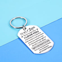 Load image into Gallery viewer, To My Love Keychain Valentines Gifts for Boyfriend Girfriend Fiance Christmas Birthday Gift for Husband Wife Anniversary Wedding Engagement Gift for Women Men I Love You Key Ring for Couple Soulmate
