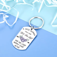 Load image into Gallery viewer, Funny Women Wife Keychain Gifts A Wise Woman Once Said Key chain for Girlfriend Mom Best Friends Anniversary Christmas Valentines Birthday Inspirational Friendship Gift for Sister Her from husband
