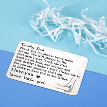 Load image into Gallery viewer, Dad Gifts from Daughter Son Metal Wallet Card Insert Daddy Father Step Dad Fathers Day Gift Mens Wedding Birthday Anniversary Valentine Christmas Gift Ideas for Husband from Wife to Daddy from Kids
