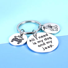 Load image into Gallery viewer, Jep Dog Lover Keychain Gifts for Jep Dog Owner Mom Dad Girl Boy Enthusiasts All I Need Is My Jep And My Dog Key Ring Funny Truck Driver Gifts for Men Holiday Birthday Gift for Family Husband Father

