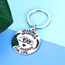Load image into Gallery viewer, To My Grandson Keychain Gifts From Grandma Nana Grandparents Grandson Inspirational High School College Graduation Gifts From Grandmother For Teen Boys Christmas Birthday First Day Of School Gifts

