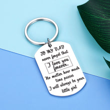 Load image into Gallery viewer, Dad Keychain Xmas Gift From Your Little Girl Daughter to Dad Father’s Day Birthday Inspirational Keychain Gift For Step Daddy Father of the Bride Wedding Valentine’s Day Gifts Keyring Him Men
