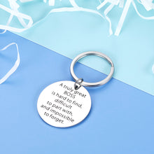 Load image into Gallery viewer, Boss Appreciation Keychain Leaving Going Away Gif for Supervisor Leader Mentor Coworker Colleague Retirement A Truly Great Boss Is Hard to Find Key Chain Thank You Birthday Christmas Gif
