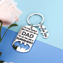 Load image into Gallery viewer, Father Husband Keychain for Dad Father’s Day Superhero Batman Gift From Daughter Son For Step Dad Birthday Christmas Stocking Stuffers Valentine’s Day Gifts To My Father Key Chain Gift Daddy Men Him
