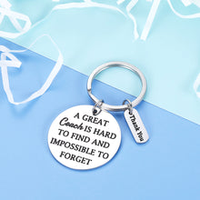 Load image into Gallery viewer, Appreciation Keychain Gifts For Coach Leaving Going Away Retirement Thank You Christmas Birthday Gifts Coach is Hard to Find And Impossible to Forget Key Chain Social Worker Volunteer Jewelry
