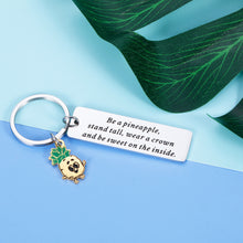 Load image into Gallery viewer, Inspirational Pineapple Keychain Gift for Women Men Teen Girls Boys Motivational Pineapple Themed Gifts for Pineapple Lover Daughter Coworker Friends Birthday Graduation Present for Family Him Her
