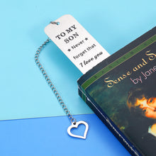 Load image into Gallery viewer, to My Son Bookmark Inspirational Gifts for Son Step Son Boys from Dad Mom Christmas Sweet 16th 18th 21st Birthday Thanksgiving Valentines Graduation Gift for Kids Teen Men Him Book Lover I Love You
