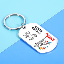 Load image into Gallery viewer, Funny Boss Day Gift Keychain for Men Women Boss Lady Christmas Birthday Appreciation Thank You Retirement Leadership Leaving Going Away Gift for Office Leader Mentor Manager Supervisor PM Coworker
