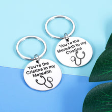 Load image into Gallery viewer, Best Friend Keychain Gifts for Women BFF Birthday Gift For Her You&#39;re The Meredith To My Cristina Inspired 2pcs Keyring Set Your Are My Person Gifts For Sister Daughter
