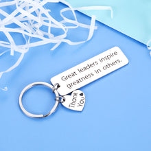 Load image into Gallery viewer, Boss Leader Appreciation Gifts For Men Women Keychain Great Leaders Inspire Greatness In Others Thank You Gift For Supervisor Mentor Coworker Gift For Leader Birthday Christmas Role Model Key Chain
