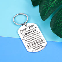 Load image into Gallery viewer, To My Love Keychain Valentines Gifts for Boyfriend Girfriend Fiance Christmas Birthday Gift for Husband Wife Anniversary Wedding Engagement Gift for Women Men I Love You Key Ring for Couple Soulmate
