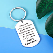 Load image into Gallery viewer, Happy Retirement Gifts for Women Men 2022 Retirement Keychain Thank You Appreciation Present for Retired Boss Coworker Leader Friends Going Away Leaving Gift for Her Him Retiring Nurse Teacher
