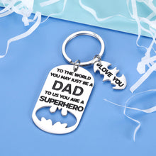 Load image into Gallery viewer, Father Husband Keychain for Dad Father’s Day Superhero Batman Gift From Daughter Son For Step Dad Birthday Christmas Stocking Stuffers Valentine’s Day Gifts To My Father Key Chain Gift Daddy Men Him

