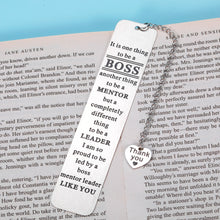 Load image into Gallery viewer, Boss Day Gift for Women Men Employee Appreciation Gift Bookmark for Boss Lady Leader Mentor Supervisor Coworker Christmas Birthday Thank You Leaving Going Away Retirement Goodbye Gift to Him Her
