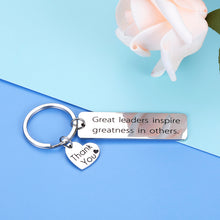 Load image into Gallery viewer, Boss Leader Appreciation Gifts For Men Women Keychain Great Leaders Inspire Greatness In Others Thank You Gift For Supervisor Mentor Coworker Gift For Leader Birthday Christmas Role Model Key Chain
