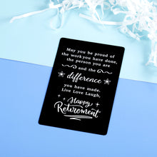 Load image into Gallery viewer, Happy Retirement Wallet Card Christmas Gifts for Women Men 2021 Farewell Gifts for Retired Coworker Colleague Boss Teacher Nurse Police Firefighter Leaving Going Away Goodbye Gift for Mentor Leader
