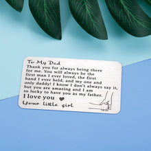 Load image into Gallery viewer, Dad Gifts from Daughter Son Metal Wallet Card Insert Daddy Father Step Dad Fathers Day Gift Mens Wedding Birthday Anniversary Valentine Christmas Gift Ideas for Husband from Wife to Daddy from Kids
