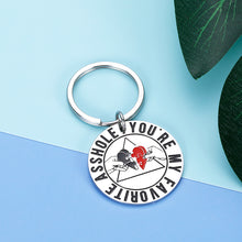 Load image into Gallery viewer, Funny Husband Boyfriend Keychain Gif from Wife Girlfriend You&#39;re My Favorite Asswhole Key Chain For Him Brother Man Anniversary Christmas Valentines Humorous Fathers Day Gif for Hubby Friends
