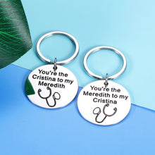 Load image into Gallery viewer, Best Friend Keychain Gifts for Women BFF Birthday Gift For Her You&#39;re The Meredith To My Cristina Inspired 2pcs Keyring Set Your Are My Person Gifts For Sister Daughter
