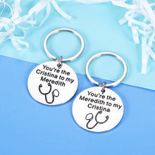 Load image into Gallery viewer, Best Friend Keychain Gifts for Women BFF Birthday Gift For Her You&#39;re The Meredith To My Cristina Inspired 2pcs Keyring Set Your Are My Person Gifts For Sister Daughter
