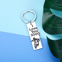 Load image into Gallery viewer, I Love You 3000 Keychain Gifts for Dad Mom Wife Husband Iron Man Marvel Avenger Fans Gifts for Son Daughter Boyfriend Girlfriend Birthday Christmas Superhero Role Model Gifts for Women Men Him Her
