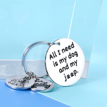 Load image into Gallery viewer, Jep Dog Lover Keychain Gifts for Jep Dog Owner Mom Dad Girl Boy Enthusiasts All I Need Is My Jep And My Dog Key Ring Funny Truck Driver Gifts for Men Holiday Birthday Gift for Family Husband Father
