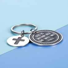 Load image into Gallery viewer, Inspirational Keychain Gift Prayer Charm Keychain Faith Religious Jewelry for Women Girls God Is Within Her She Will Not Fall Key chain or Birthday Christmas Thanksgiving Her
