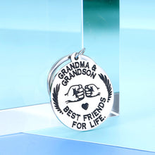 Load image into Gallery viewer, To My Grandson Keychain Gifts From Grandma Nana Grandparents Grandson Inspirational High School College Graduation Gifts From Grandmother For Teen Boys Christmas Birthday First Day Of School Gifts
