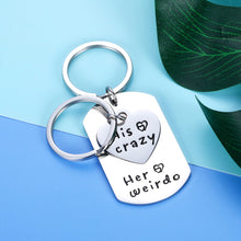 Load image into Gallery viewer, Couple Gifts For Boyfriend And Girlfriend Him Her His Crazy Her Weirdo Keychain Matching Gifts For Husband Wife Couples Stocking Stuffer For Adult Women Men Valentine&#39;s Day Anniversary Birthday Gifts
