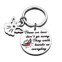 Load image into Gallery viewer, Memorial Gifts Keychain for Loss of Loved One Those We Love Don&#39;t Go Away They Walk Beside Us Everyday Remembrance Gifts for Father Mother Grandpa Grandma Keepsake Jewelry
