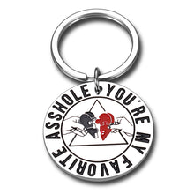 Load image into Gallery viewer, Funny Husband Boyfriend Keychain Gif from Wife Girlfriend You&#39;re My Favorite Asswhole Key Chain For Him Brother Man Anniversary Christmas Valentines Humorous Fathers Day Gif for Hubby Friends
