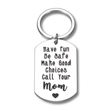 Load image into Gallery viewer, Sweet 13 16 18 21th Birthday Christmas Gifts Keychain for Daughter Son from Mom Dad Have Fun Be Safe Call Your Mom Key Chain Gifts for New Driver Grand Kids Teen Boys Girls Graduation Valentine Gift
