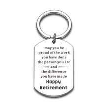 Load image into Gallery viewer, Happy Retirement Gifts for Women Men 2022 Retirement Keychain Thank You Appreciation Present for Retired Boss Coworker Leader Friends Going Away Leaving Gift for Her Him Retiring Nurse Teacher
