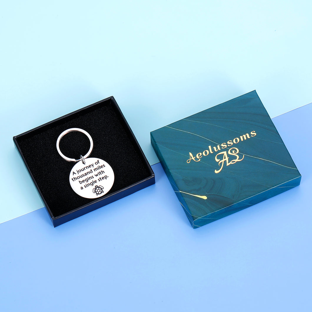 Inspirational Keychain Gift for Women Men Physical Therapist Best Friends Teen Boys Girls To My Son Daughter Birthday Christmas New School Gift From Mom Dad for Kids Lao Tzu Quote Encouragement Gift